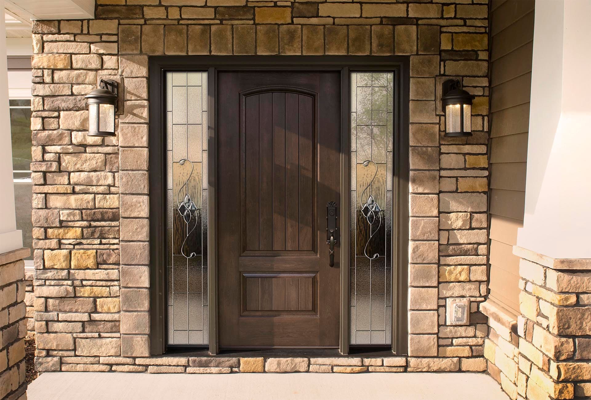 front door stone siding