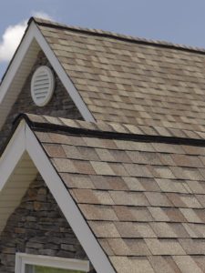 Brown roof shingles