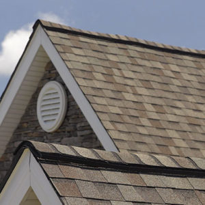 Home with brown shingle roofing